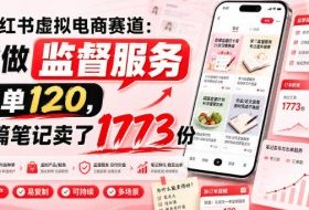 小红书虚拟电商赛道:靠做监督服务,一单120,76篇笔记卖了1773份