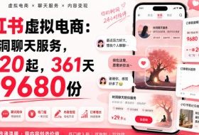 小红书虚拟电商:靠树洞聊天服务,一单20起,361天卖了9680份