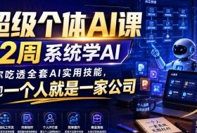 超级个体AI课,2周系统学AI,带你吃透全套AI实用技能,实现一个人就是一家公司