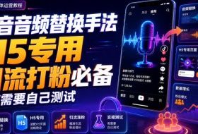 抖音音频替换手法H5专用,引流打粉必备,有需要自己测试