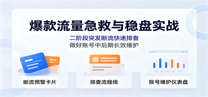 爆款流量急救与稳盘实战:二阶段突发断流快速排查,做好账号中后期长效维护 爆款流量急救与稳盘实战:二阶段突发断流快速排查,做好账号中后期长效维护
