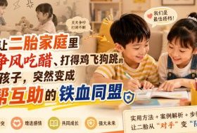 付费文章：如何让二胎家庭里天天争风吃醋、打得鸡飞狗跳的两个孩子，突然变成互帮互助的铁血同盟？