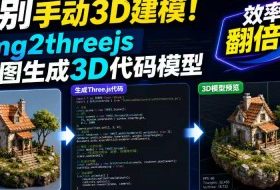 告别手动3D建模！img2threejs单图生成3D代码模型，效率翻倍！