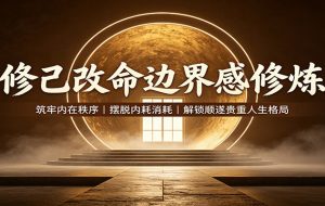 修己改命边界感修炼:筑牢内在秩序,摆脱内耗消耗,解锁顺遂贵重人生格局