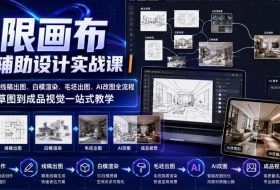 无限画布AI辅助设计实战课｜画布操作、线稿出图、白模渲染、毛坯出图、AI改图全流程，从概念草图到成品视觉一站式教学