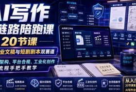 AI写作全链路陪跑课|20节课打通商业文稿与短剧剧本双赛道,提示词架构、平台合规、工业化创作全流程手把手教学