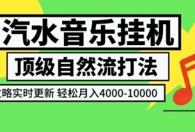 汽水音乐挂G项目,顶级自然流打法,攻略实时更新,轻松月入4k-1W,独家技术【揭秘】
