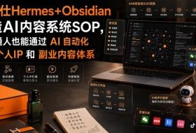 爱马仕Hermes+Obsidian打造AI内容系统SOP，让普通人也能通过 AI 自动化打造个人IP 和 副业内容体系
