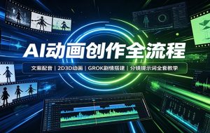 AI动画创作全流程:文案配音,2D3D动画,GROK剧情搭建,分镜提示词全套教学