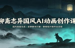 聊斋志异国风AI动画创作课:国风画面生成,故事脚本打磨,聊斋短片制作全流程