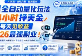 AI全自动量化玩法，24小时挣美金，每天见收益，2026最强副业！【揭秘】