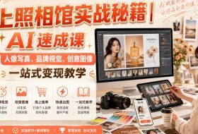 线上照相馆实战秘籍｜AI速成课，人像写真、品牌视觉、创意图像一站式变现教学