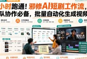 1小时跑通！邪修AI短剧工作流，团队协作必备，批量自动化生成视频