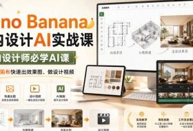 Nano Banana室内设计AI实战课，室内设计师必学AI课，用无限画布快速出效果图、做设计视频