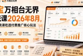 淘宝万相台无界系统课2026年8月，15节系统课吃透付费推广核心玩法
