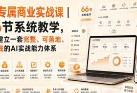AI专属商业实战课|66节系统教学,帮你建立一套完整、可落地、能賺钱的AI实战能力体系