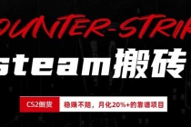（19918期）steam搬砖，倒卖cs2饰品，达到月化20%+的收益，真正的靠谱可落地长期项目