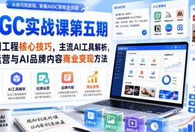 刺猬星球·AIGC实战课第五期,提示词工程核心技巧,主流AI工具解析,社媒运营与AI品牌内容商业变现方法