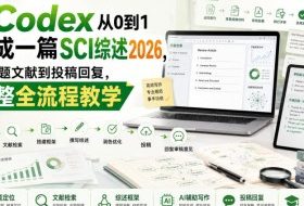用Codex从0到1完成一篇SCI综述2026,从选题文献到投稿回复,完整全流程教学