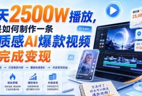 7天2500W播放,我是如何制作一条高质感AI爆款视频并完成变现