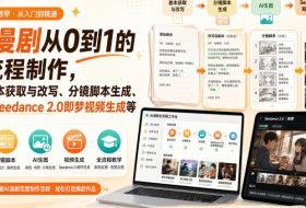 AI漫剧从0到1的全流程制作，覆盖剧本获取与改写、分镜脚本生成、角色场景生图与三视图、Seedance 2.0即梦视频生成（PDF版）