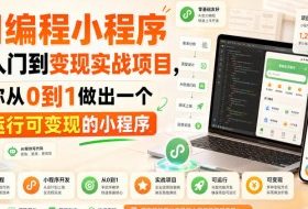 AI编程小程序从入门到变现实战项目,带你从0到1做出一个可运行可变现的小程序