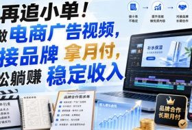别再追小单!学做电商广告视频,对接品牌拿月付,轻松躺賺稳定收入【原创双语字幕】