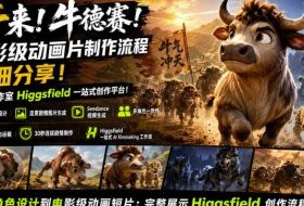 牛来!牛德赛!电影级动画片制作流程详细分享!电影工作室Higgsfield一站式创作平台,完整创作流程