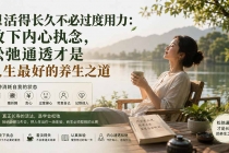 （20007期）付费文章：想活得长久不必过度用力：放下内心执念，松弛通透才是人生最好的养生之道
