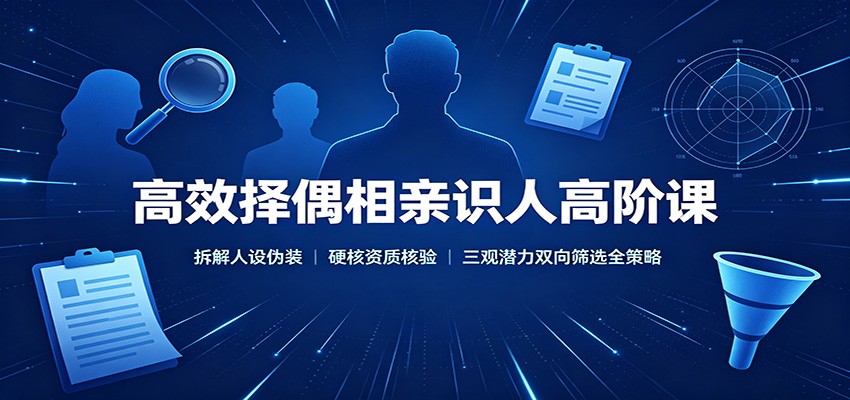 高效择偶相亲识人高阶课:拆解人设伪装,硬核资质核验,三观潜力双向筛选全策略 高效择偶相亲识人高阶课:拆解人设伪装,硬核资质核验,三观潜力双向筛选全策略