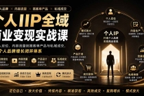 （20024期）个人IP全域商业变现实战课 (无水印)：从个人定位、内容流量到高客单产品与私域成交，搭建个人品牌增长闭环体系