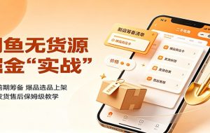 闲鱼无货源掘金实战：新店前期筹备，爆品选品上架，定价发货售后保姆级教学
