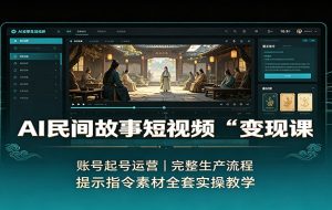 AI民间故事短视频变现课:账号起号运营,完整生产流程,提示指令素材全套实操教学