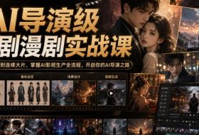 AI导演级短剧漫剧实战课，从单条视频到连续大片，掌握AI影视生产全流程，开启你的AI导演之路!