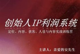 创始人IP利润系统8月训练营，定位、内容、获客、人设与内容实战训练营