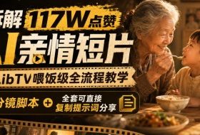拆解117W点赞AI亲情短片，LibTV喂饭级全流程教学，分镜脚本+全套可直接复制提示词分享