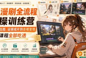 AI漫剧全流程实操训练营,从脚本出图、运镜成片到合规变现,一套课程全部吃透