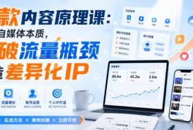 爆款内容原理课:直击自媒体本质,突破流量瓶颈打造差异化IP