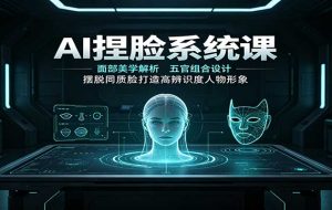 AI捏脸系统课:面部美学解析,五官组合设计,摆脱同质脸打造高辨识度人物形象