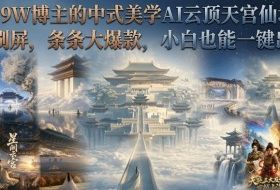 抖音6.9W博主的中式美学AI云顶天宫仙境教学，全网刷屏，条条大爆款，小白也能一键出大片
