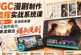 AIGC漫剧制作全流程实战系统课，从零到一全流程掌握AIGC制作能力，一条龙做出爆款漫剧
