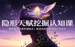 隐形天赋挖掘认知课:重新看待自身所谓缺点,激活内在特质完成自我成长