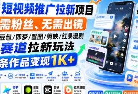 AI短视频推广拉新项目,无需粉丝、无需出镜,解锁豆包/即梦/醒图/剪映/红果漫剧多赛道拉新玩法,一条作品变现1K+