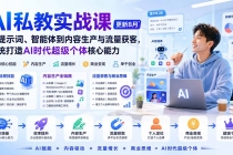 (20149期)AI私教实战课-更新8月:从提示词、智能体到内容生产与流量获客,系统打造AI时代超级个体核心能力