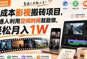 零成本影视搬砖项目,普通人利用空闲时间就能做,轻松月入1W【揭秘】