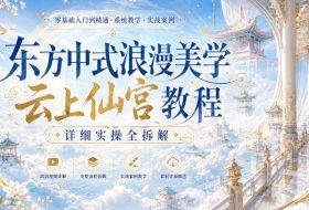 东方中式浪漫美学云上仙宫教程,详细实操全拆解