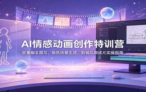 AI情感动画创作特训营：故事脚本撰写，角色场景生成，剪辑后期成片实操指南