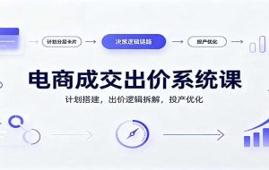 电商成交出价系统课:计划搭建,出价逻辑拆解,投产优化