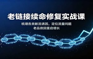 老链接续命修复实战课:梳理各类断流诱因,定位流量问题,老品救回重启增长