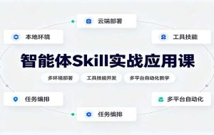 智能体Skill实战应用课:多环境部署,工具技能开发,多平台自动化教学